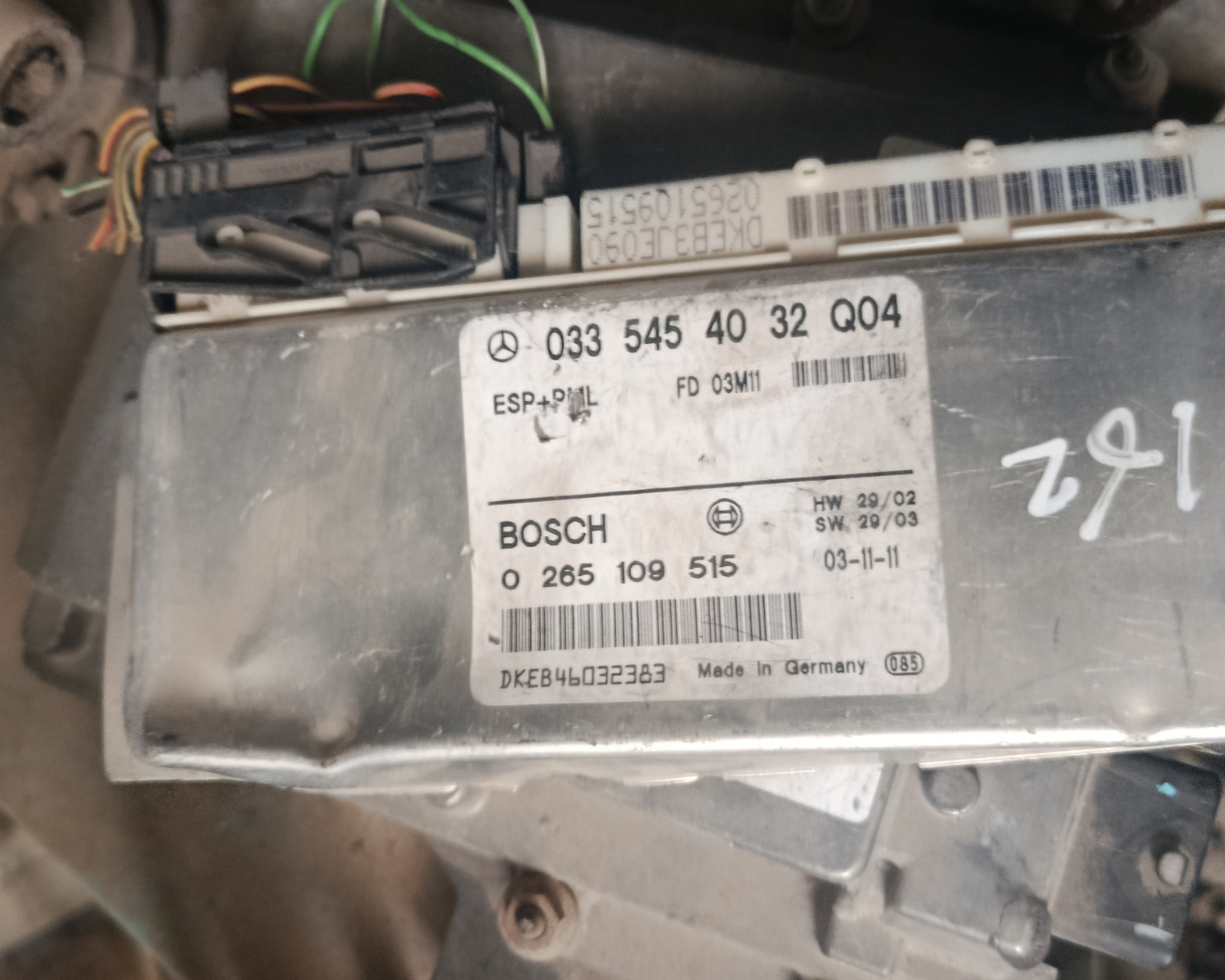 Calculateur ESP (Electronique de Stabilité) Réf. 0265109515 + PML (Paramétrage du Mouvement de Lacet) – MERCEDES-BENZ CLASSE E (W211) / SL (R230) – 2002–2006