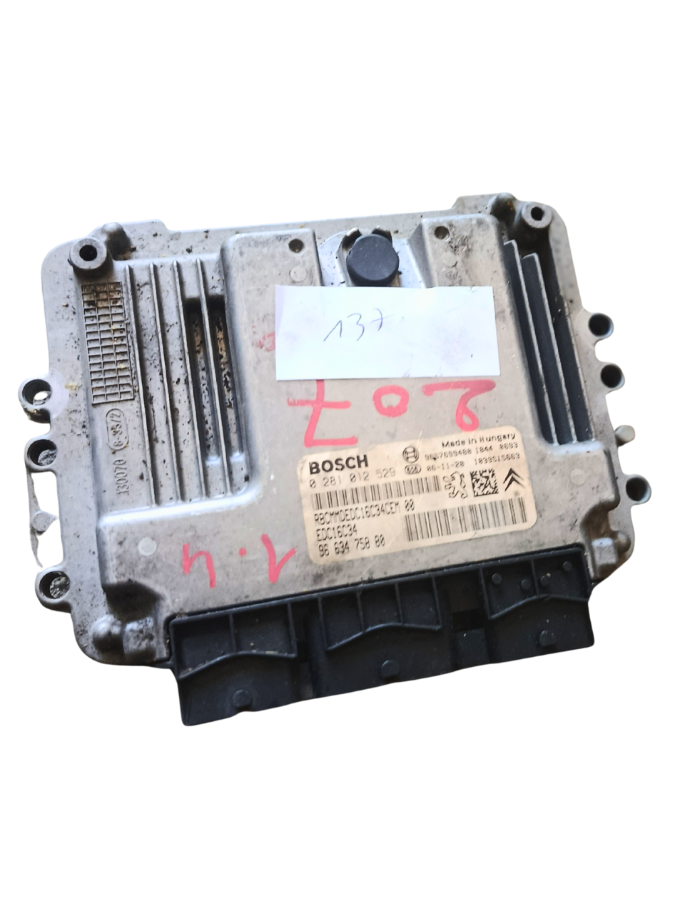 contrôleur PSA de référence 0281012529 9663475880 9657699480 Bosch : c3 207 berlingo partner&nbsp; 1.4 hdi